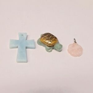 3 gemstone pendants